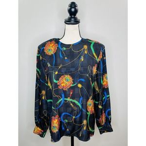 Vintage La Chine Classic by Galinda Wang Regency Blouse Womens 10 Classic Luxe